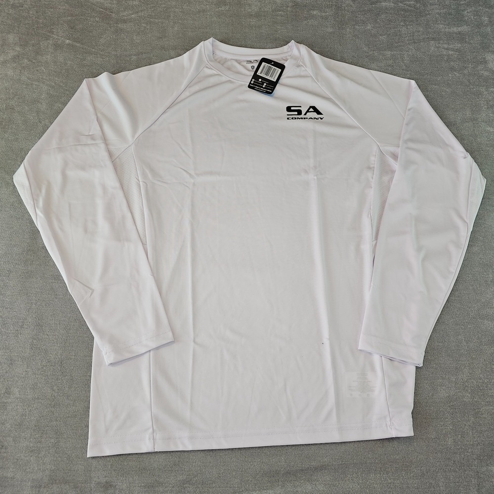 SA Company Shirt Mens Mesh White Long Sleeve Performance Fishing Large
